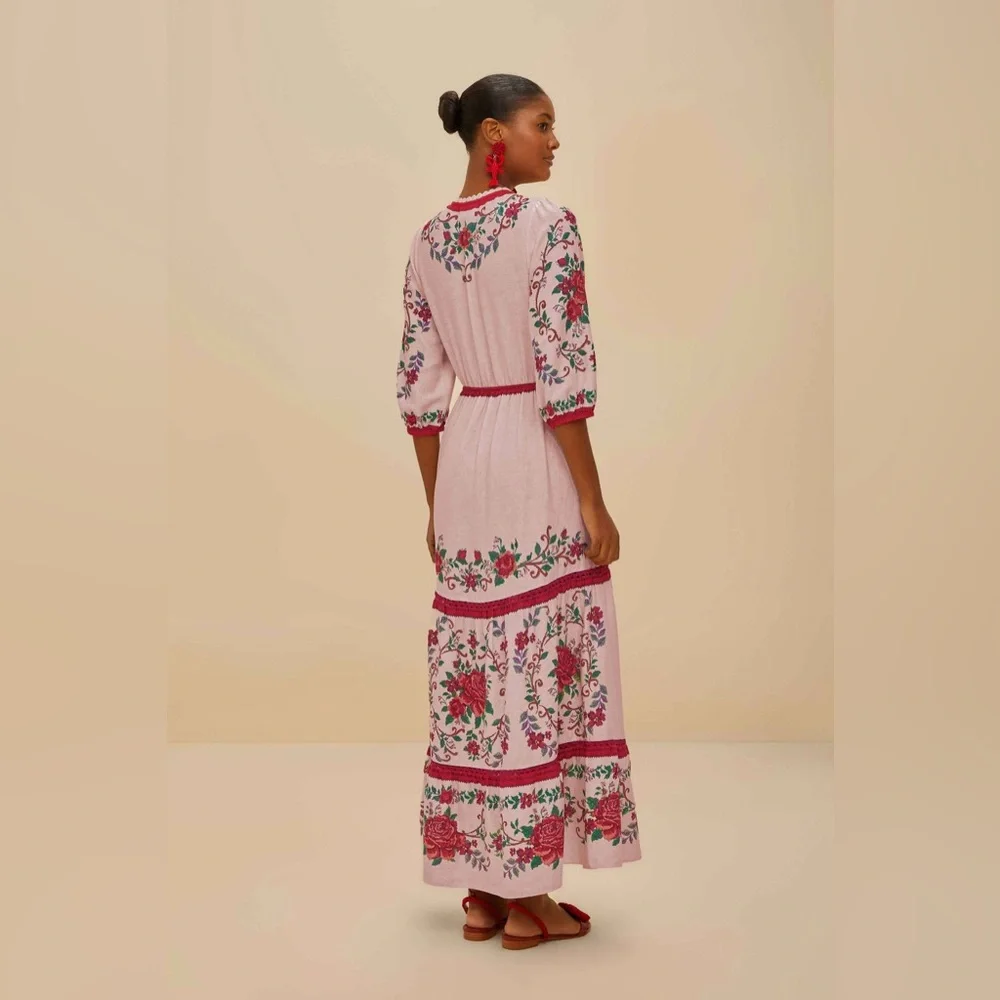 Farm Rio Pink Flower Tapestry Lenzing™
Ecovero™ Euroflax Maxi Dress - Picture 2 of 11
